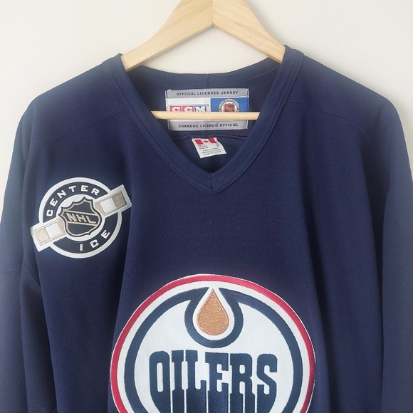 CCM Oilers Jersey, Official Licensed NHL Center Ice, Blank Back, Size XL - Picture 4 of 14